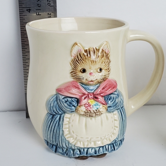 Vintage Otagiri Coffee Cups Mugs WHISKERS Set of 2 - Picture 6 of 6